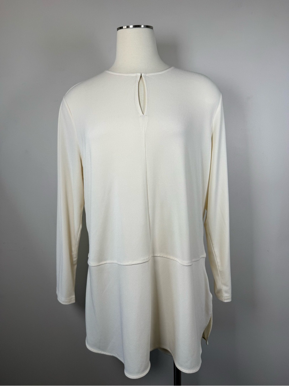 Ralph Lauren Ivory Long Sleeve Keyhole Tunic Large